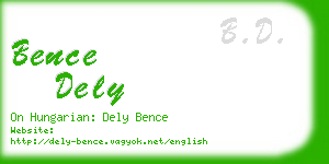 bence dely business card